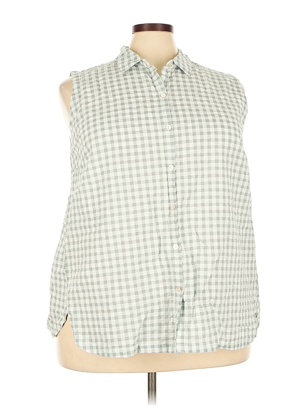 J. Jill Linen Blend Gingham Top 3X